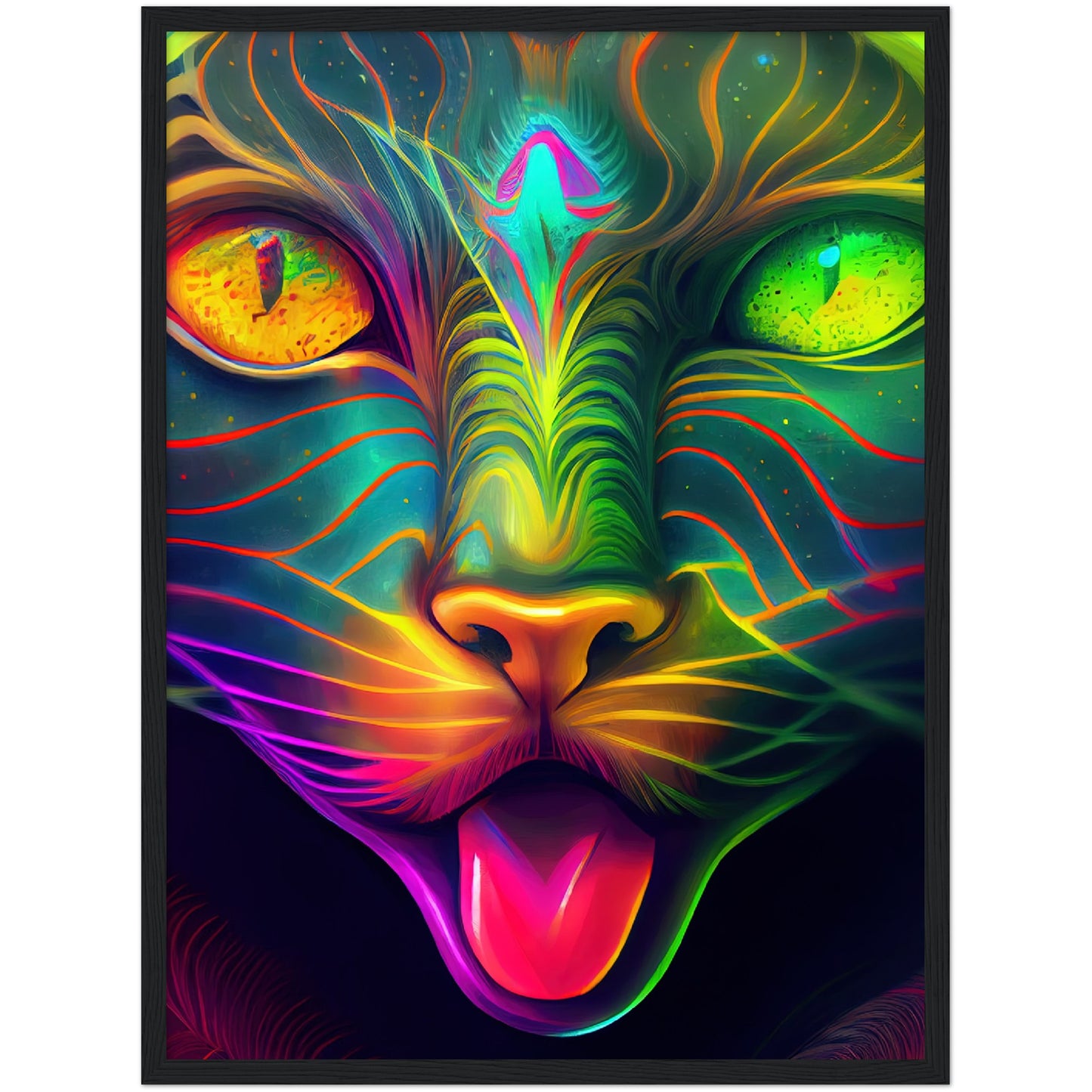 Catnip Trip Premium Semi-Glossy Paper Wooden Framed Print