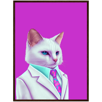 Meowami vice Semi-Glossy Paper Wooden Framed Print