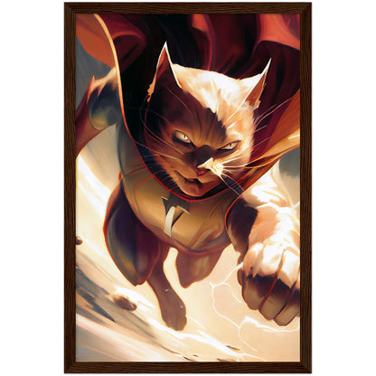 Supercat Premium Semi-Glossy Paper Wooden Framed Print