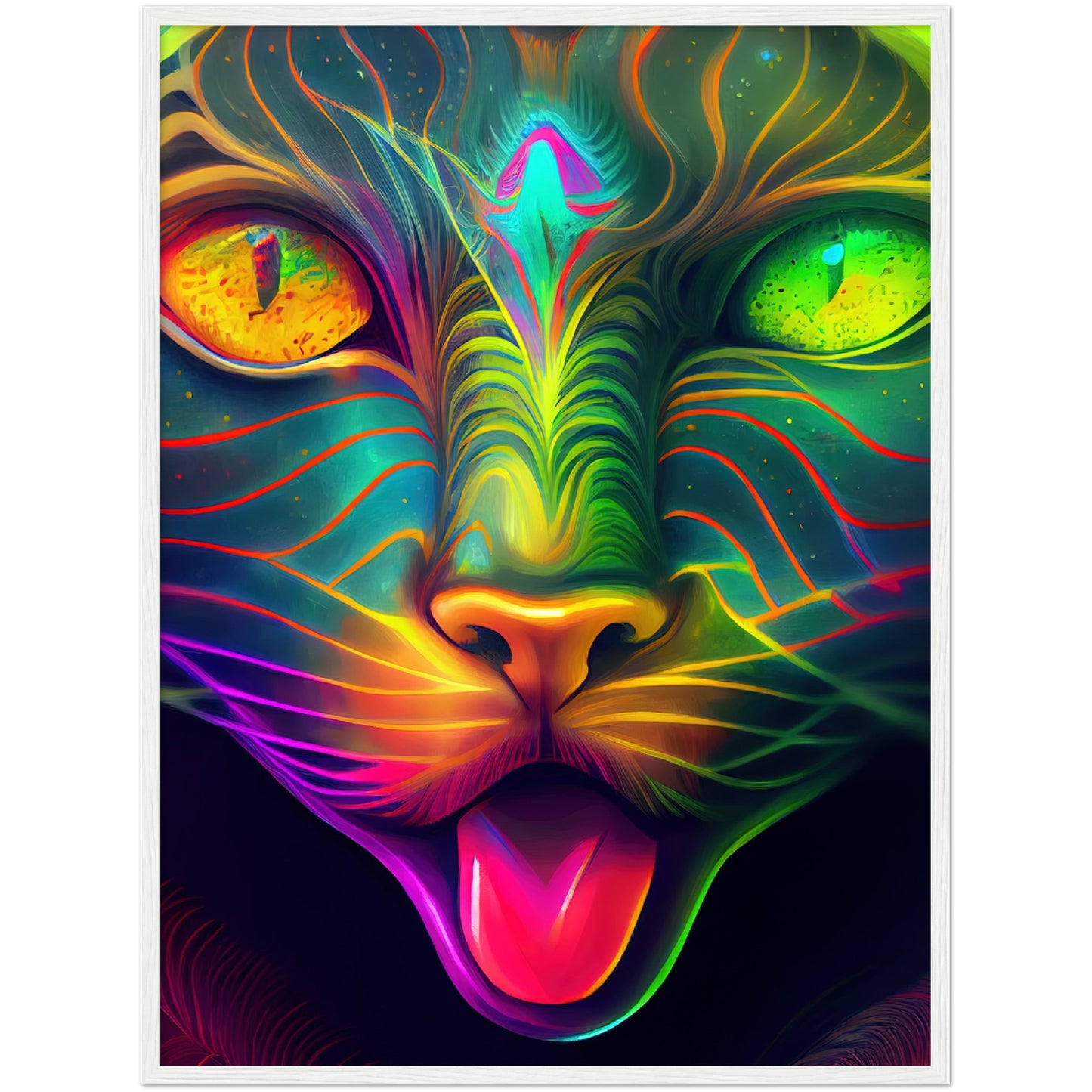 Catnip Trip Premium Semi-Glossy Paper Wooden Framed Print