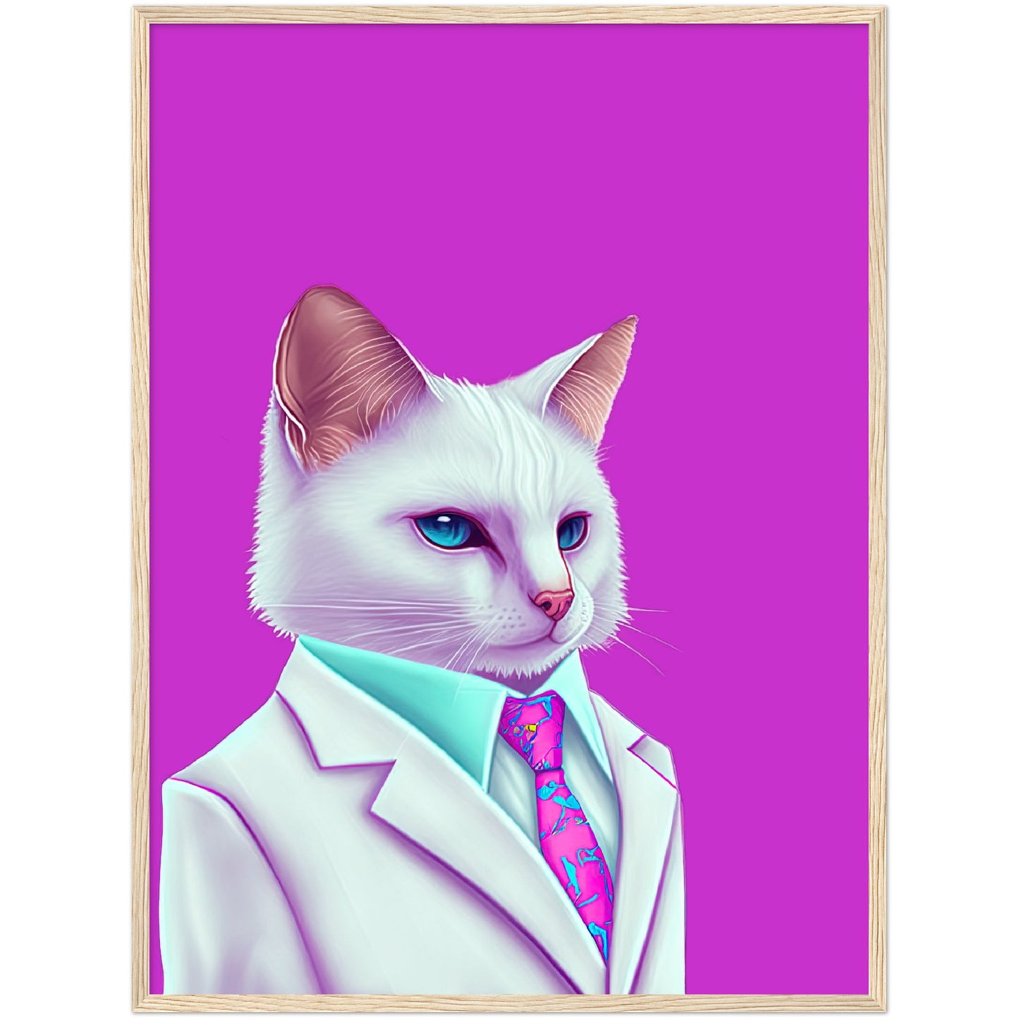 Meowami vice Semi-Glossy Paper Wooden Framed Print