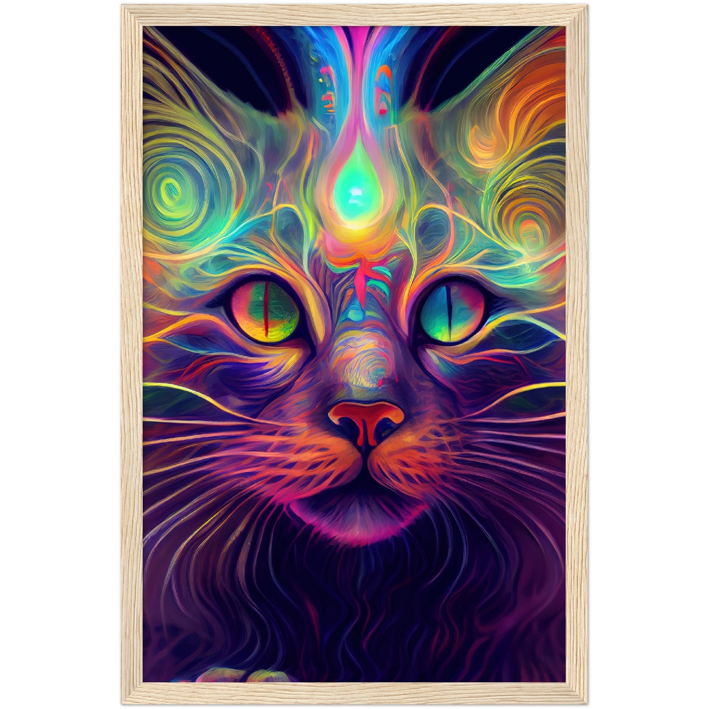 Catnip Trip Premium Semi-Glossy Paper Wooden Framed Print