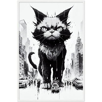 Catzilla Premium Semi-Glossy Paper Wooden Framed Print