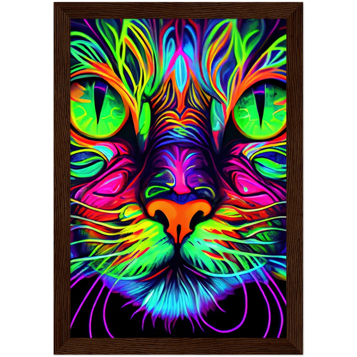 Catnip Trip Premium Semi-Glossy Paper Wooden Framed Print