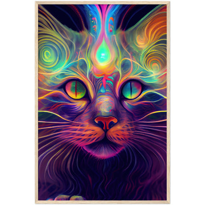 Catnip Trip Premium Semi-Glossy Paper Wooden Framed Print