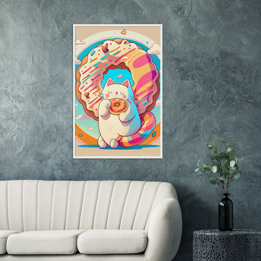 Donutcat Premium Wooden Framed Print