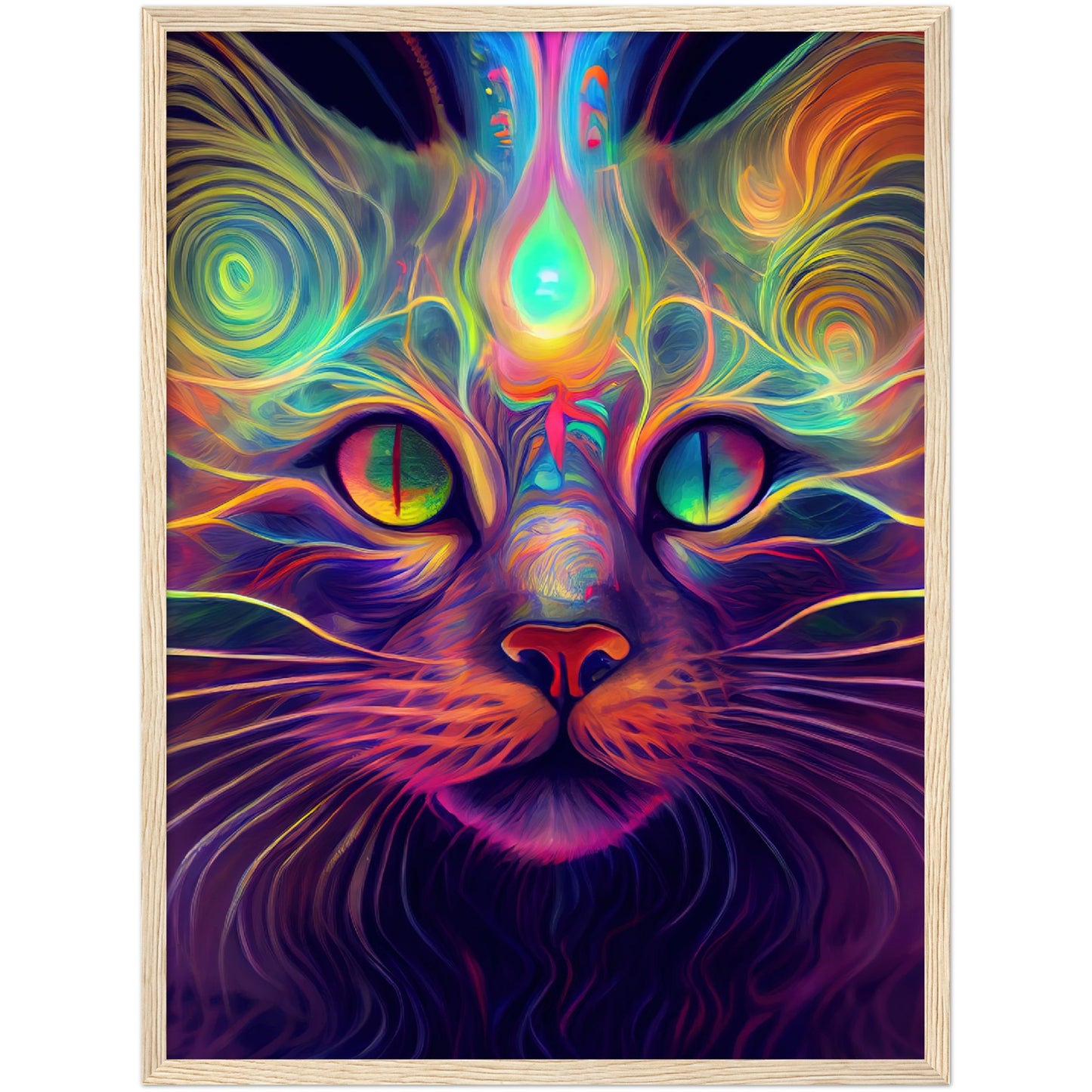 Catnip Trip Premium Semi-Glossy Paper Wooden Framed Print