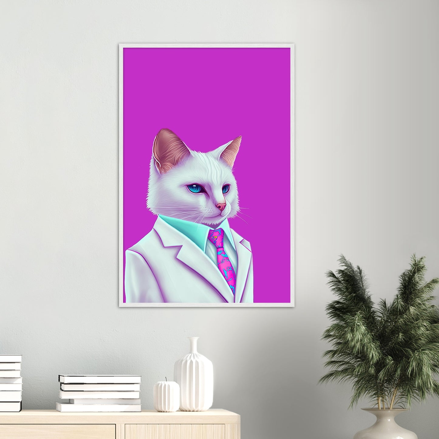 Meowami vice Semi-Glossy Paper Wooden Framed Print