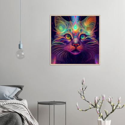 Catnip Trip Premium Semi-Glossy Paper Wooden Framed Print