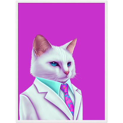 Meowami vice Semi-Glossy Paper Wooden Framed Print