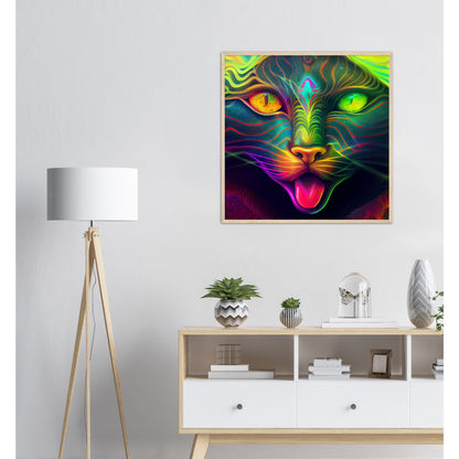 Catnip Trip Premium Semi-Glossy Paper Wooden Framed Print