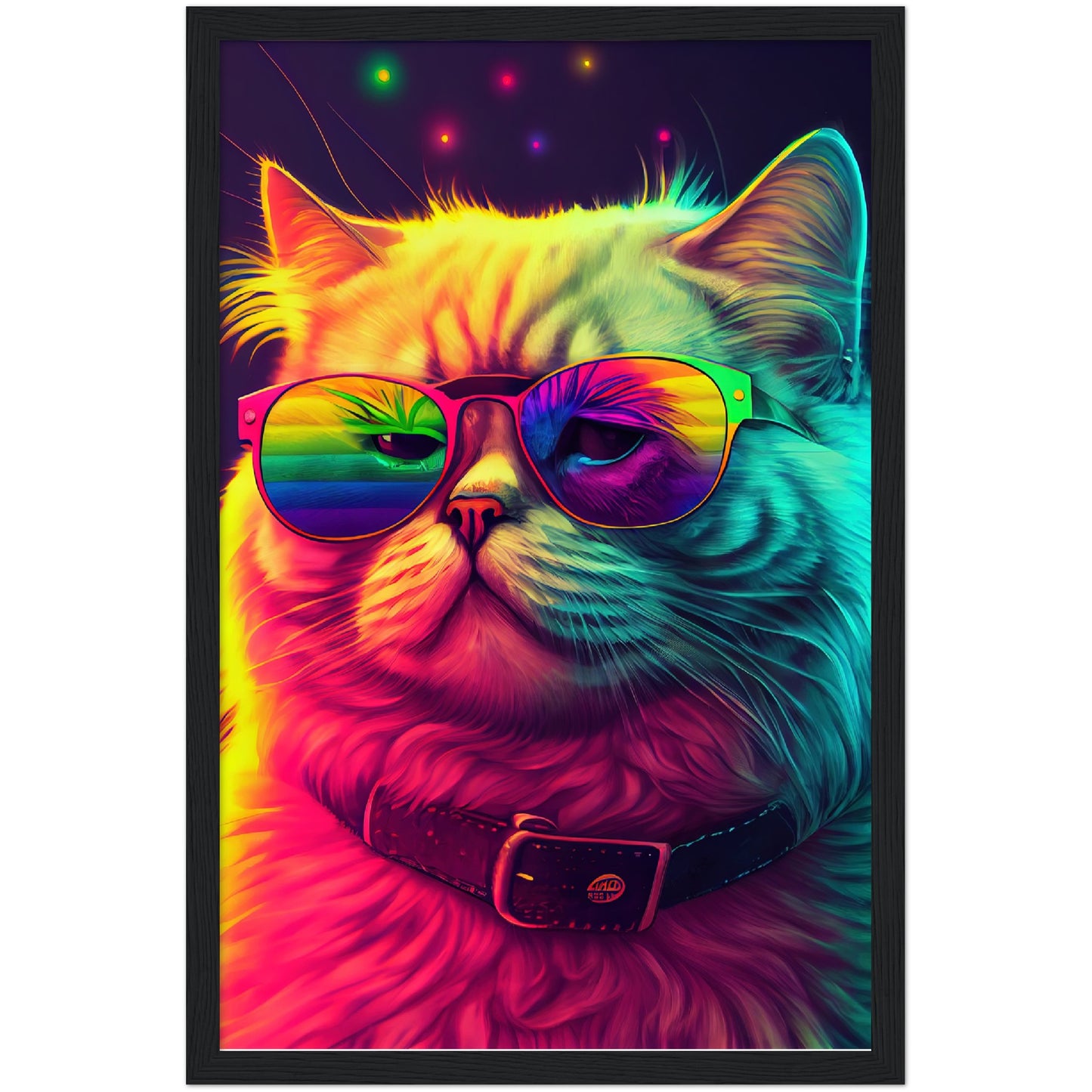 Mr. Cool-Cat Premium Semi-Glossy Paper Wooden Framed Print