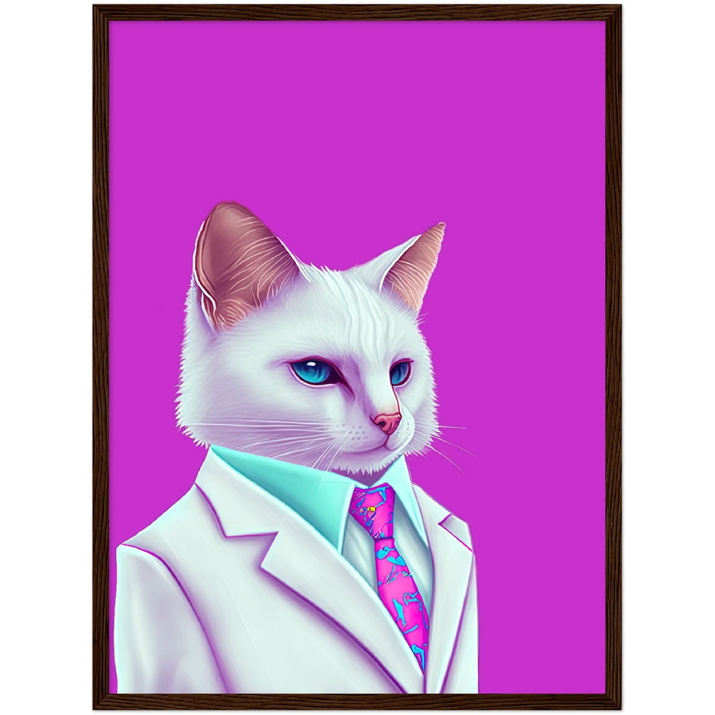 Meowami vice Semi-Glossy Paper Wooden Framed Print