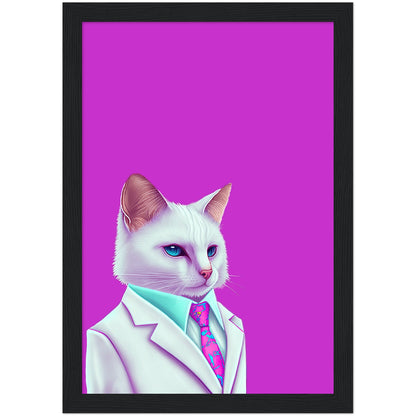 Meowami vice Semi-Glossy Paper Wooden Framed Print