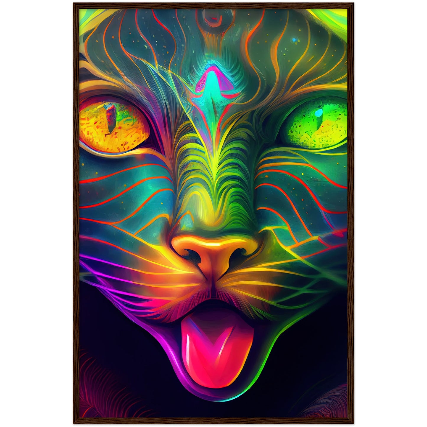 Catnip Trip Premium Semi-Glossy Paper Wooden Framed Print