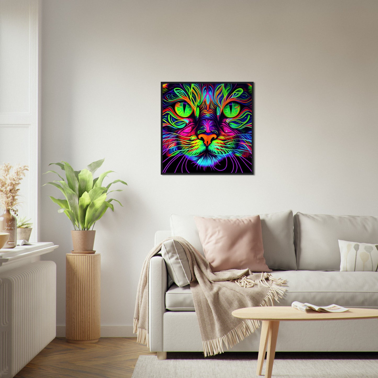 Catnip Trip Premium Semi-Glossy Paper Wooden Framed Print