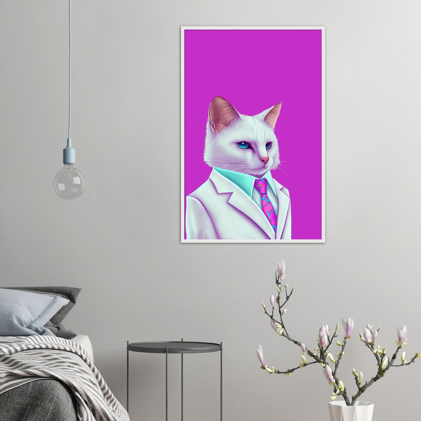 Meowami vice Semi-Glossy Paper Wooden Framed Print