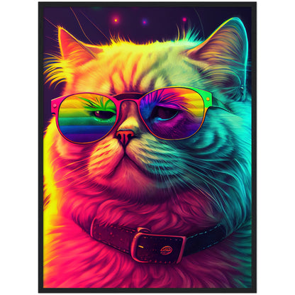 Mr. Cool-Cat Premium Semi-Glossy Paper Wooden Framed Print