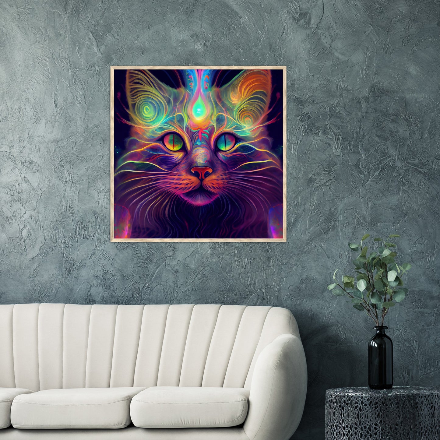 Catnip Trip Premium Semi-Glossy Paper Wooden Framed Print