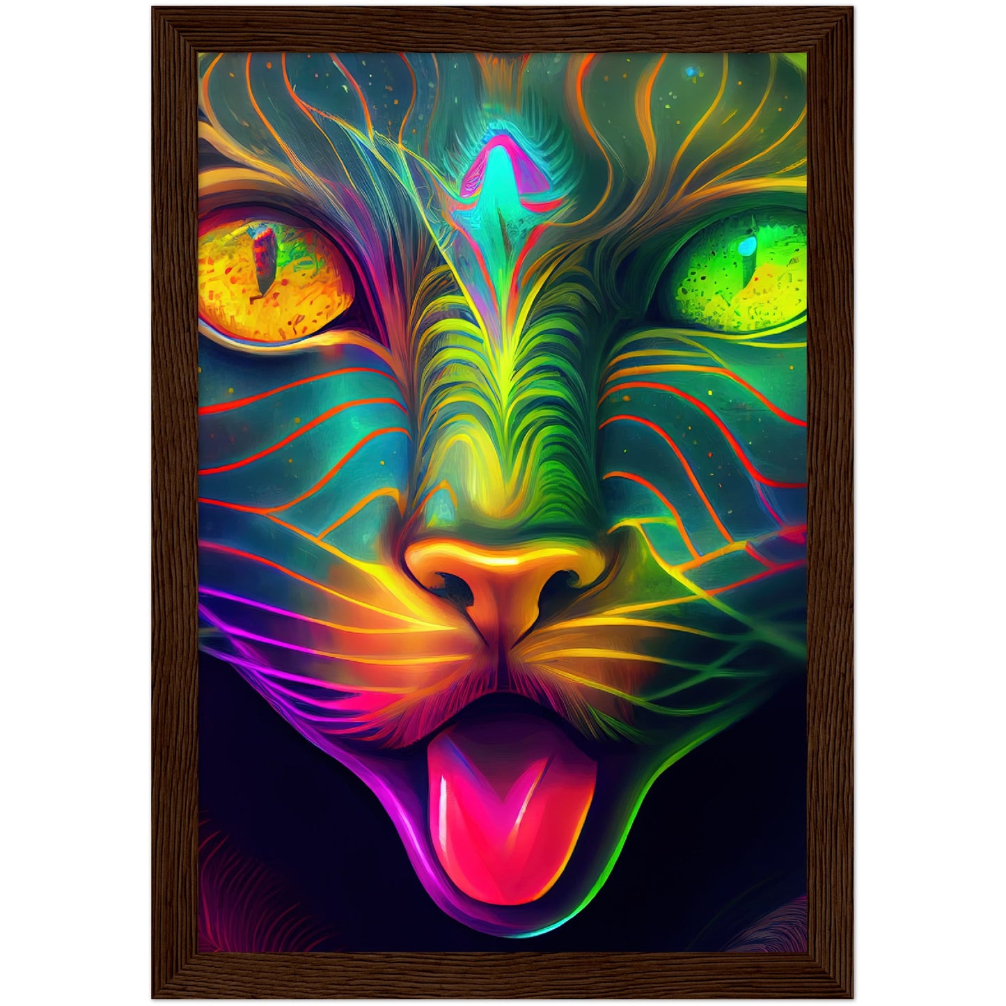 Catnip Trip Premium Semi-Glossy Paper Wooden Framed Print