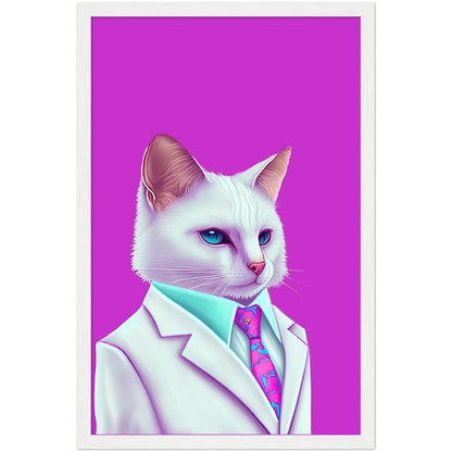 Meowami vice Semi-Glossy Paper Wooden Framed Print