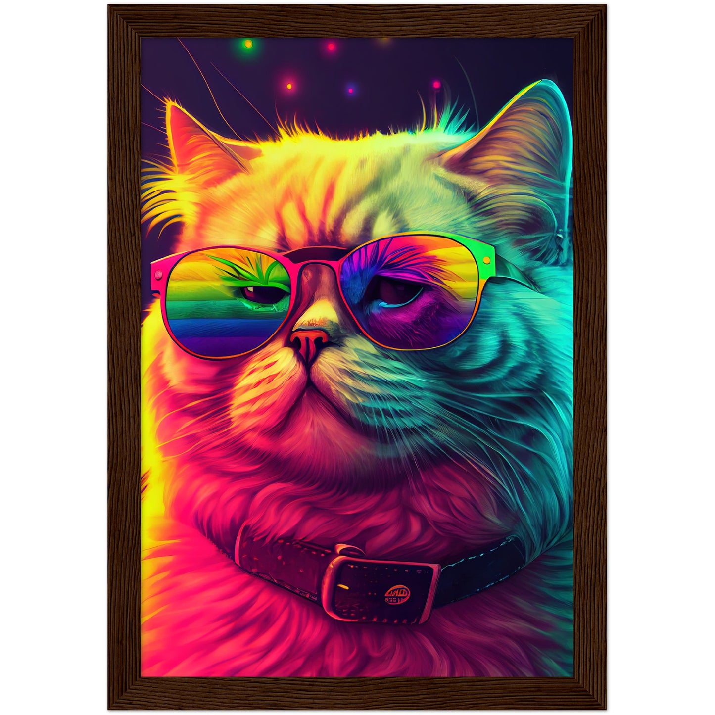 Mr. Cool-Cat Premium Semi-Glossy Paper Wooden Framed Print