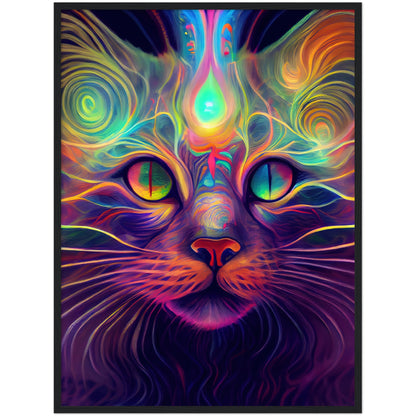 Catnip Trip Premium Semi-Glossy Paper Wooden Framed Print