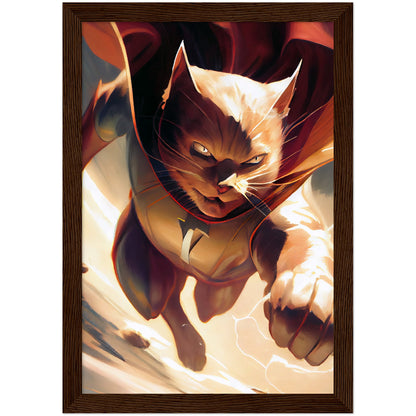 Supercat Premium Semi-Glossy Paper Wooden Framed Print