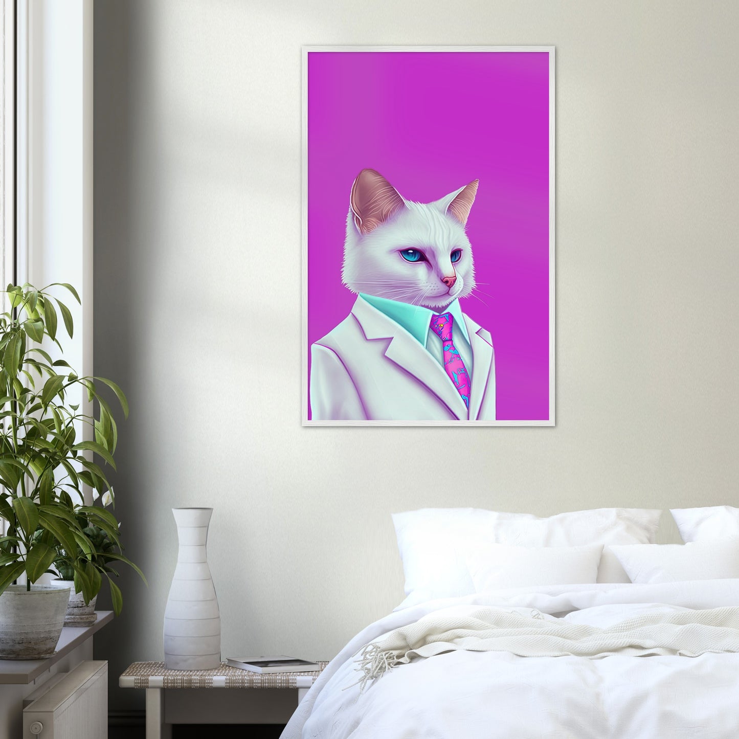 Meowami vice Semi-Glossy Paper Wooden Framed Print