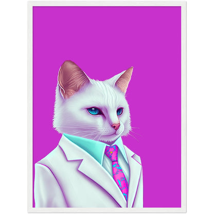 Meowami vice Semi-Glossy Paper Wooden Framed Print