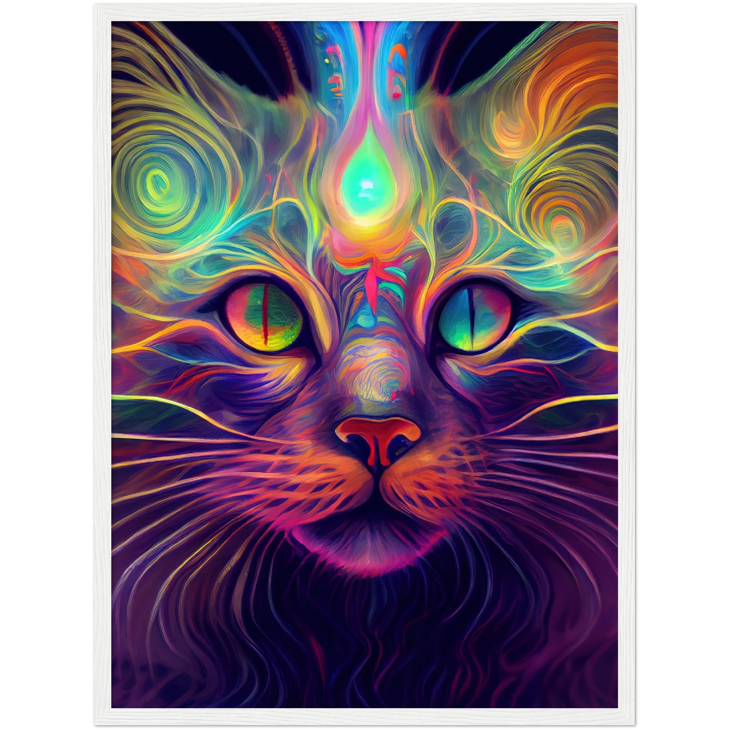 Catnip Trip Premium Semi-Glossy Paper Wooden Framed Print