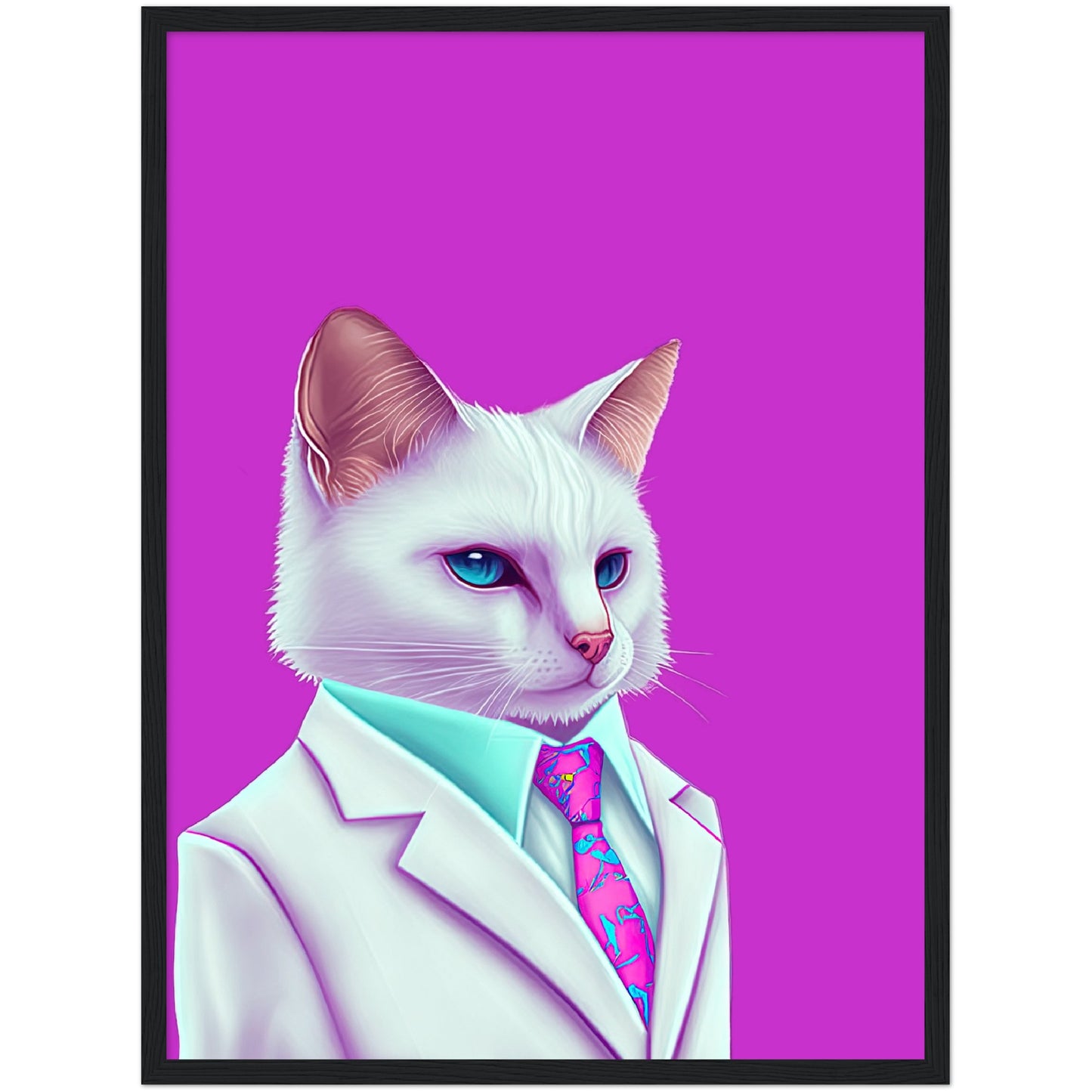 Meowami vice Semi-Glossy Paper Wooden Framed Print