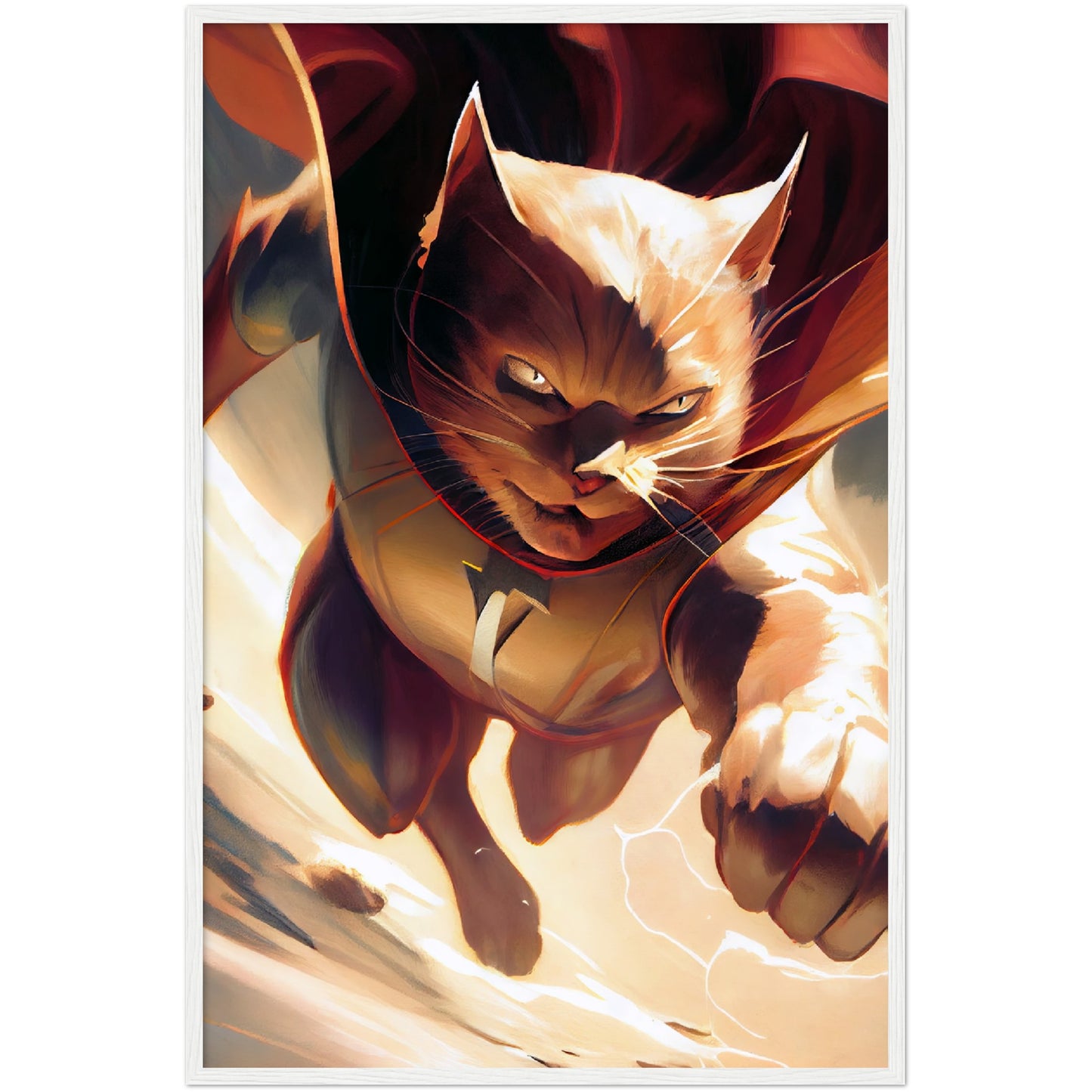 Supercat Premium Semi-Glossy Paper Wooden Framed Print