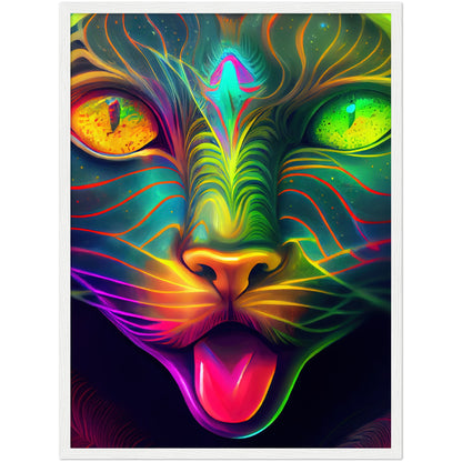 Catnip Trip Premium Semi-Glossy Paper Wooden Framed Print