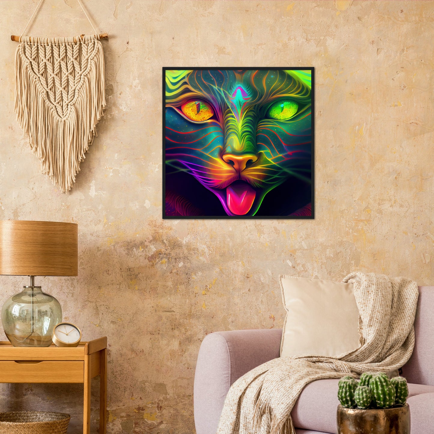 Catnip Trip Premium Semi-Glossy Paper Wooden Framed Print