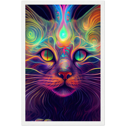 Catnip Trip Premium Semi-Glossy Paper Wooden Framed Print