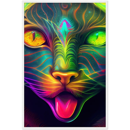 Catnip Trip Premium Semi-Glossy Paper Wooden Framed Print