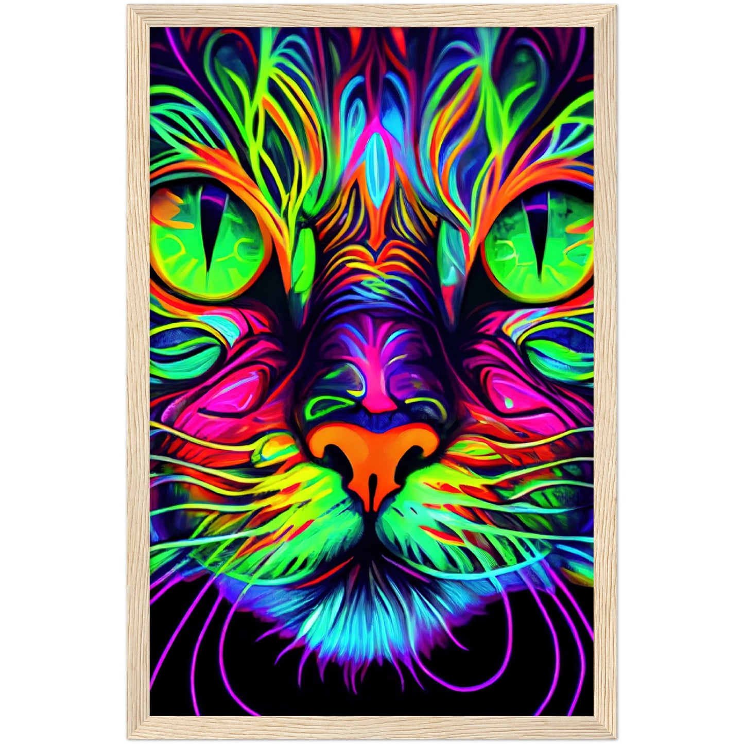 Catnip Trip Premium Semi-Glossy Paper Wooden Framed Print