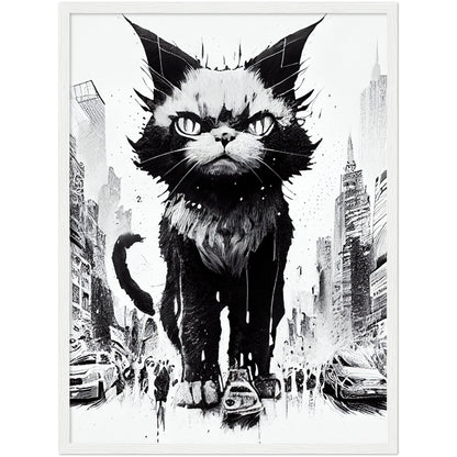 Catzilla Premium Semi-Glossy Paper Wooden Framed Print