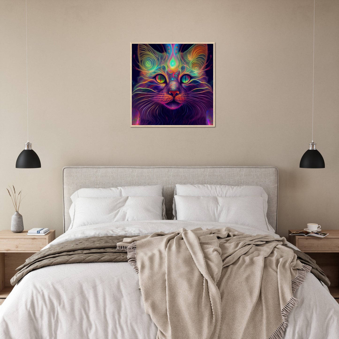 Catnip Trip Premium Semi-Glossy Paper Wooden Framed Print