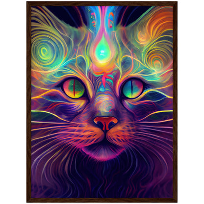 Catnip Trip Premium Semi-Glossy Paper Wooden Framed Print