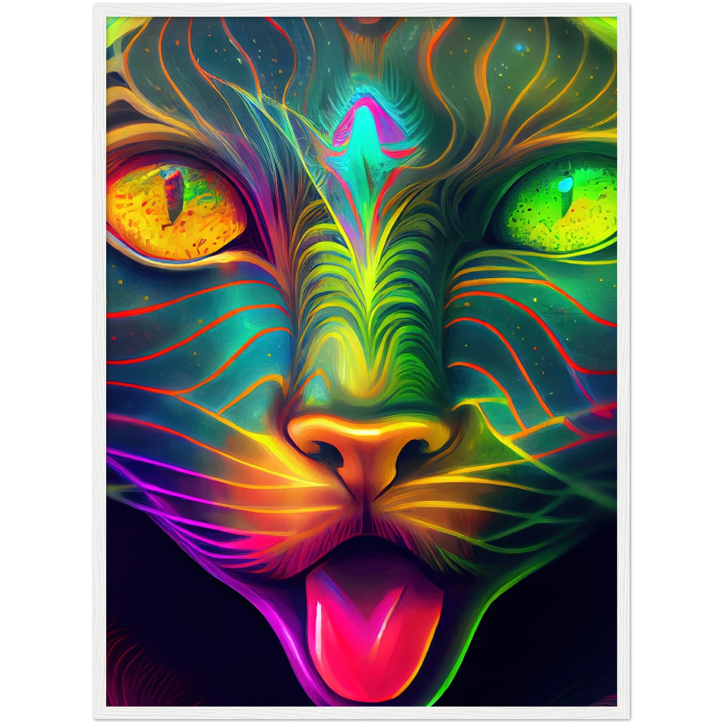 Catnip Trip Premium Semi-Glossy Paper Wooden Framed Print