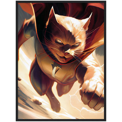 Supercat Premium Semi-Glossy Paper Wooden Framed Print