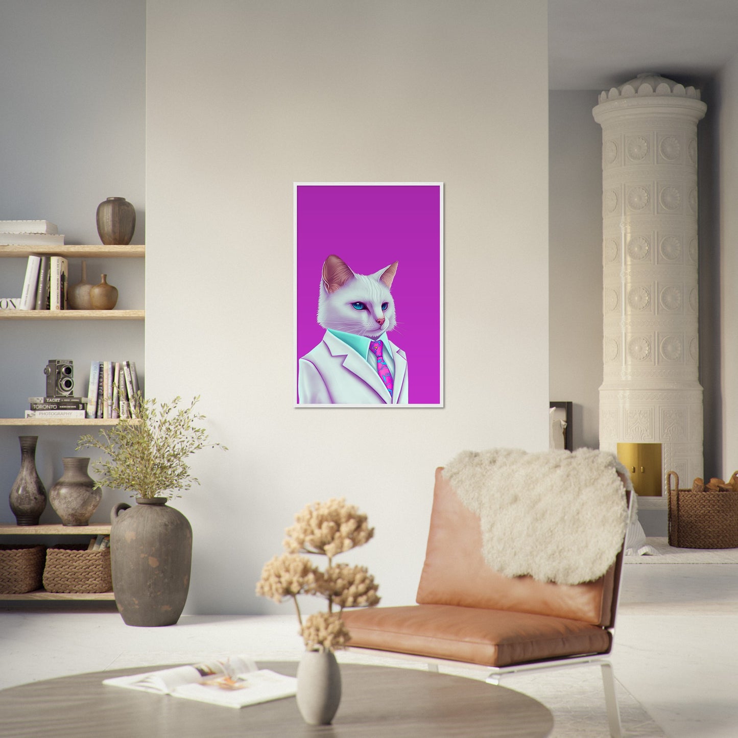 Meowami vice Semi-Glossy Paper Wooden Framed Print