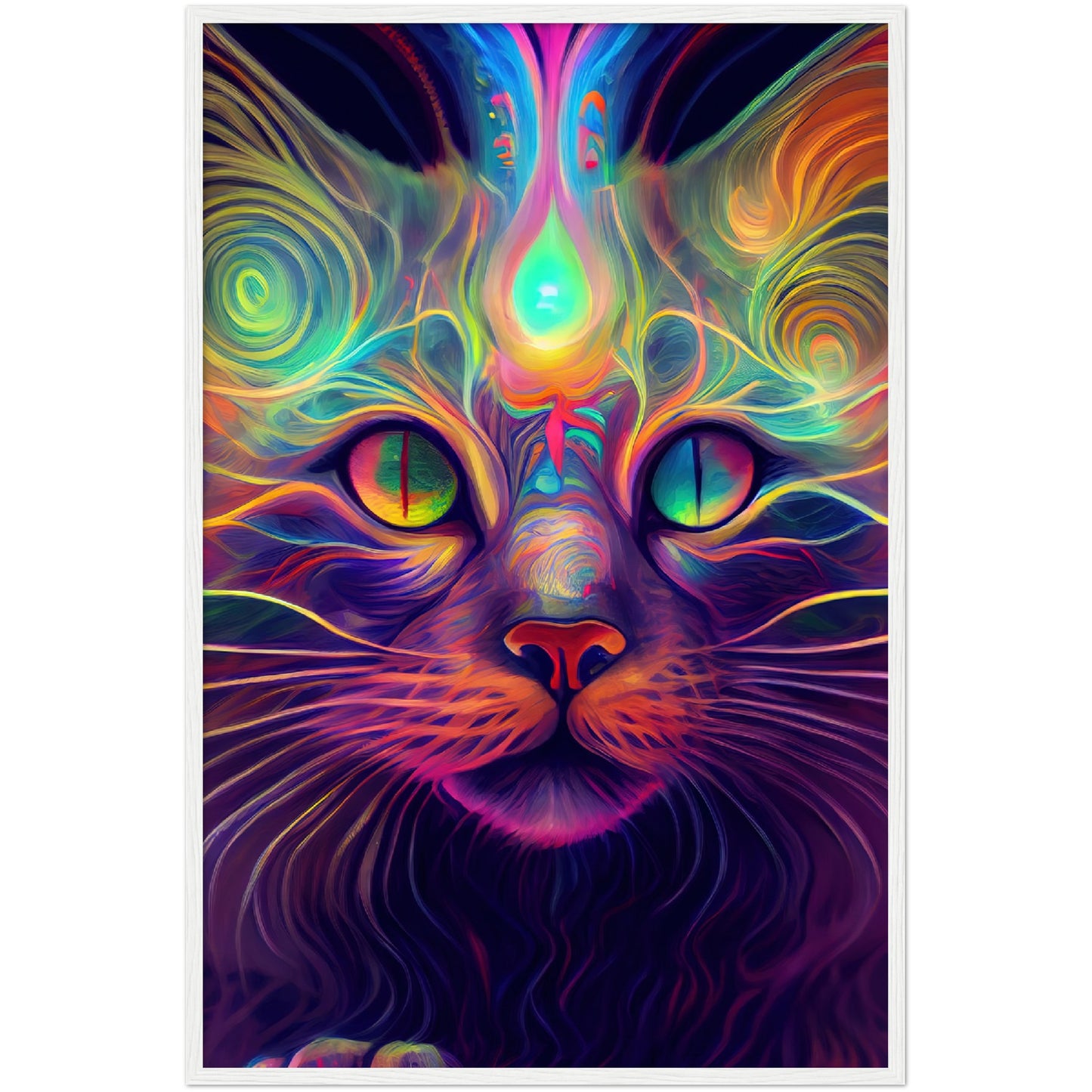 Catnip Trip Premium Semi-Glossy Paper Wooden Framed Print