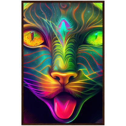 Catnip Trip Premium Semi-Glossy Paper Wooden Framed Print