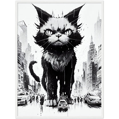 Catzilla Premium Semi-Glossy Paper Wooden Framed Print