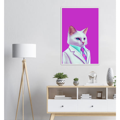 Meowami vice Semi-Glossy Paper Wooden Framed Print