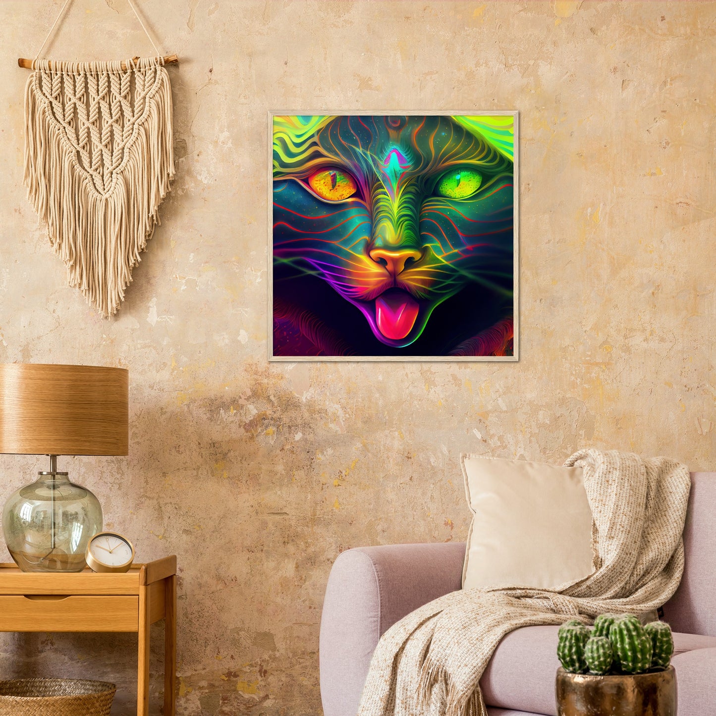 Catnip Trip Premium Semi-Glossy Paper Wooden Framed Print