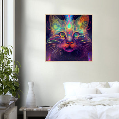 Catnip Trip Premium Semi-Glossy Paper Wooden Framed Print